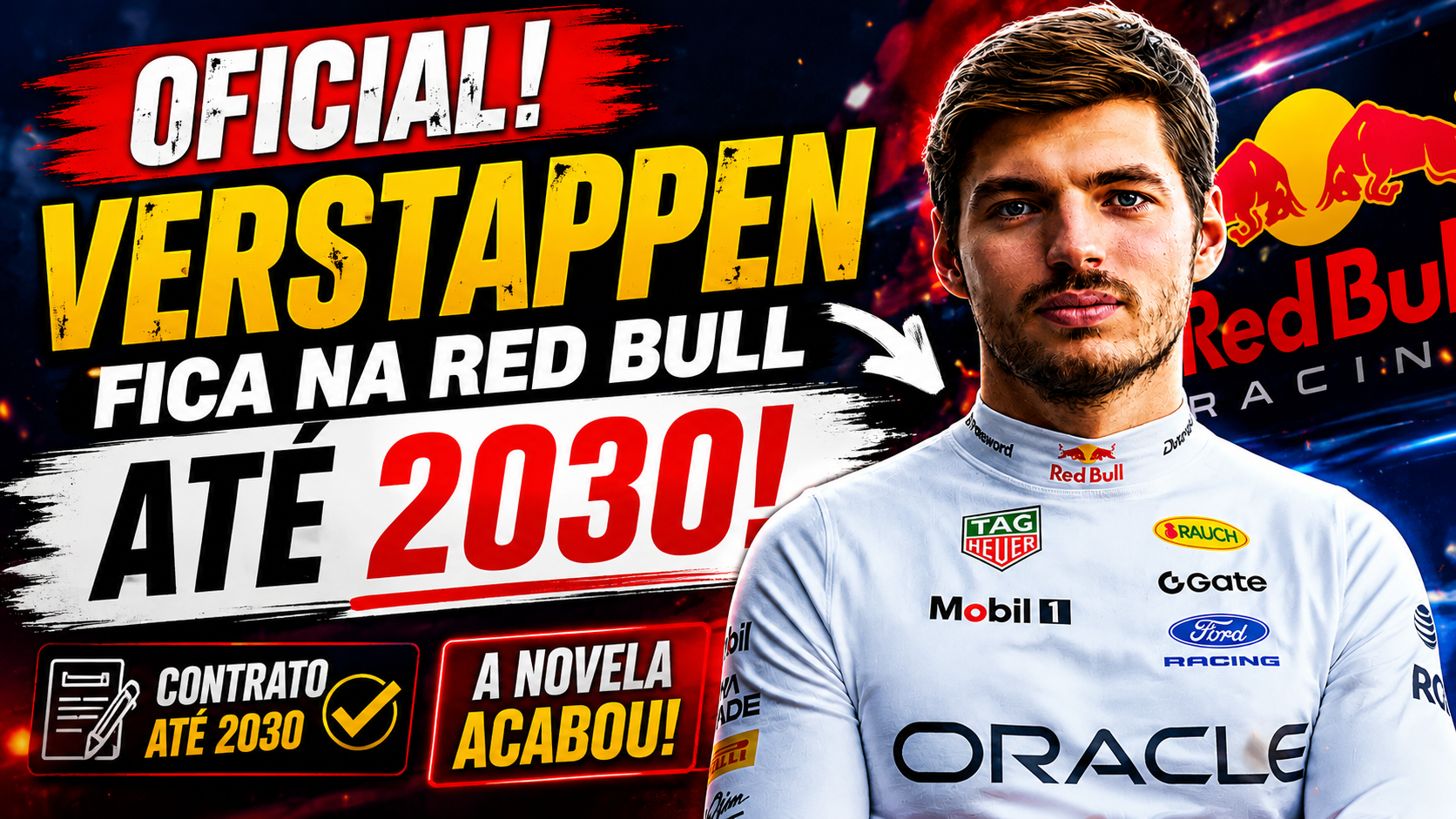 Max Verstappen renova com a Red Bull